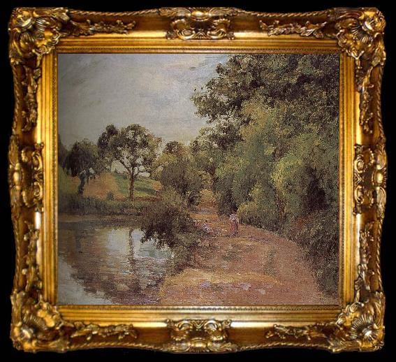 framed  Camille Pissarro pond, ta009-2